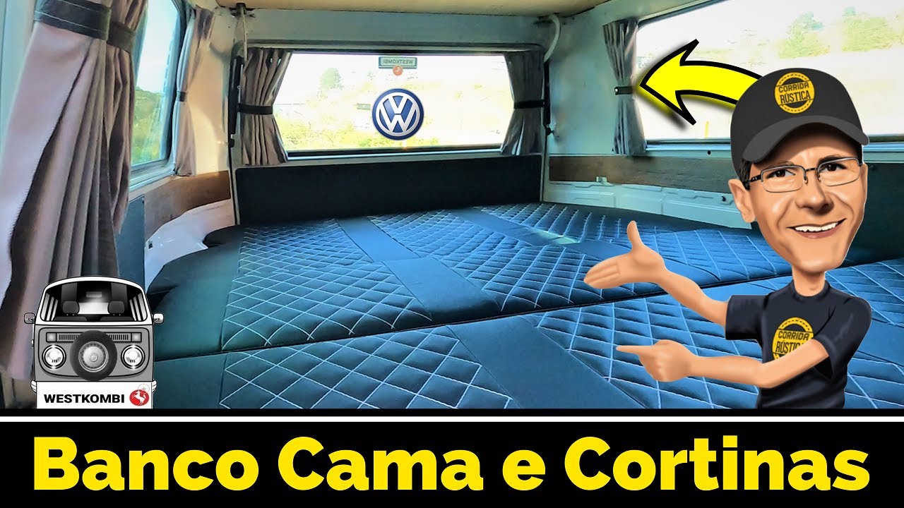 Banco Cama para Kombihome, Cortinas e Hastes.