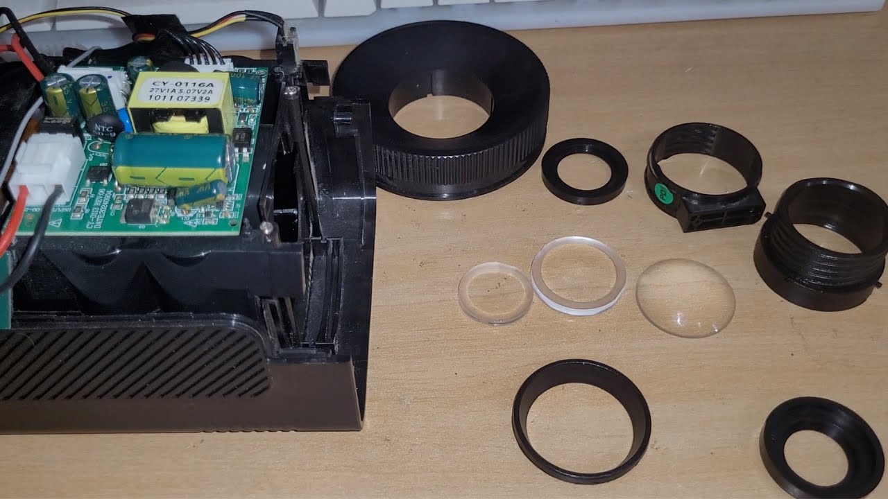 como montar a lente do projetor hy320