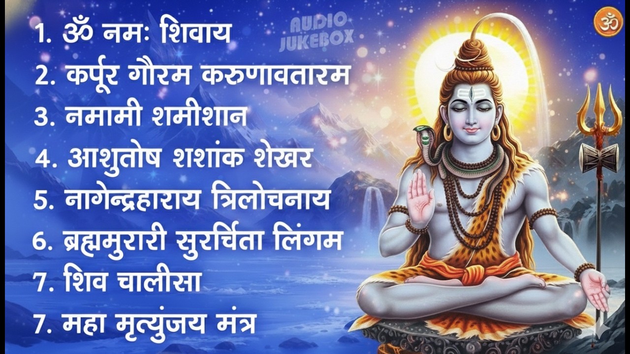 भक्ति भजन - आशुतोष शशाँक शेखर, कर्पूर गौरम करुणावतारं, ॐ नमः शिवाय, शिव अमृतवाणी व शिव आरती