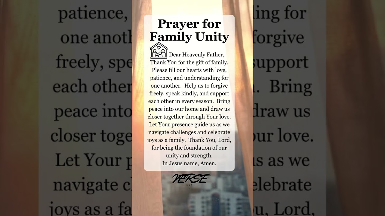 Stronger Together - A Powerful Prayer for Family Unity #dailyprayer #prayer #pray #god #verse365