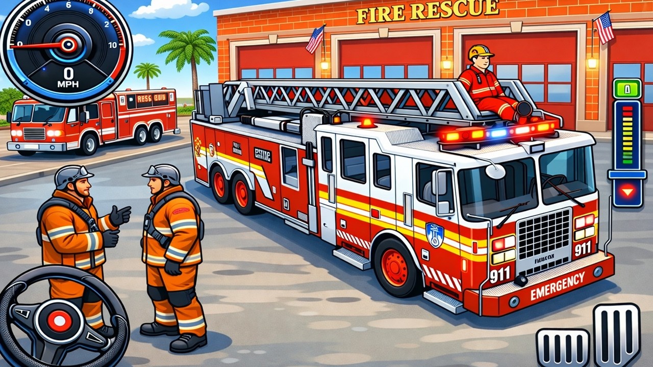 Real Fire Truck Driving Simulator 2026 - Firefighting: A Firefighter’s Daily Job - Android GamePlay