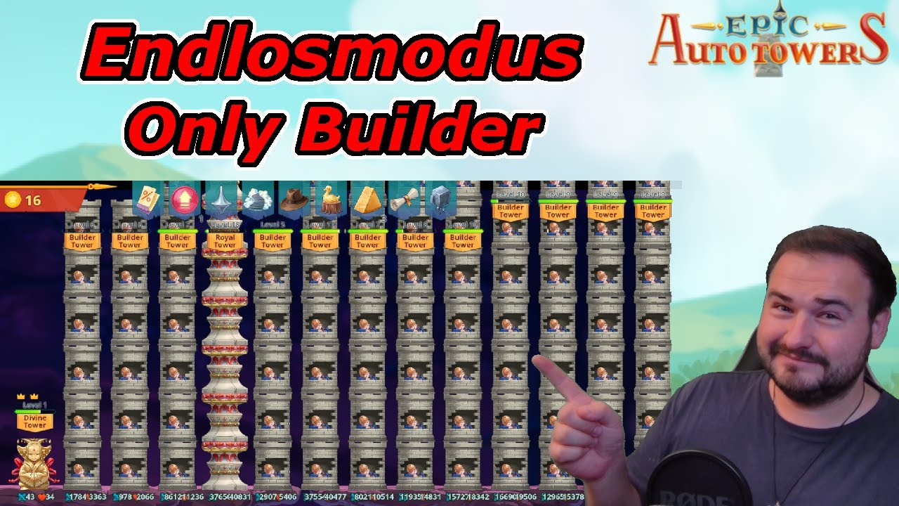 BIG NEWS !! + ENDLOSMODUS - ONLY BUILDER TOWER I Epic Auto Towers