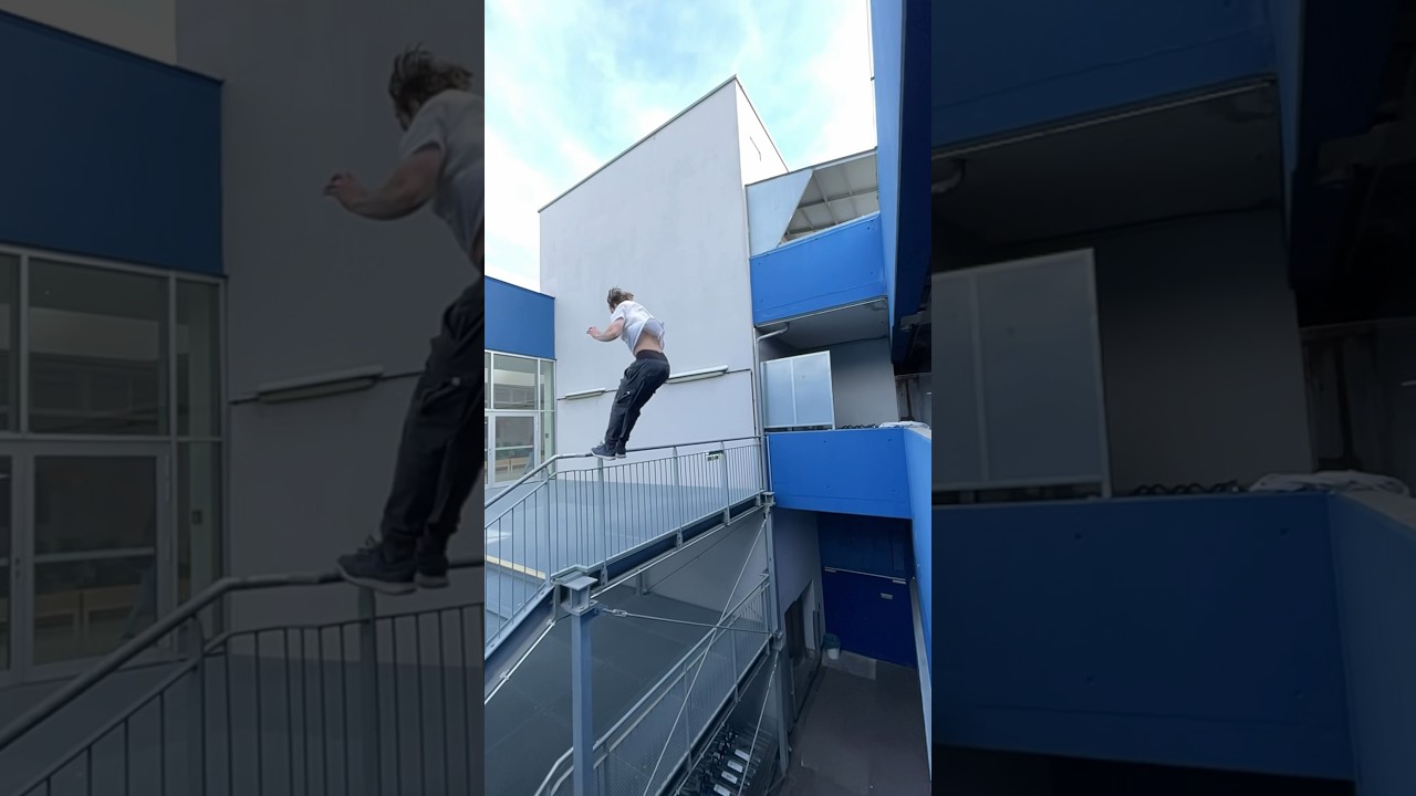 INSANE Parkour Precision Jump close call 😰 #parkour #extreme #stunt