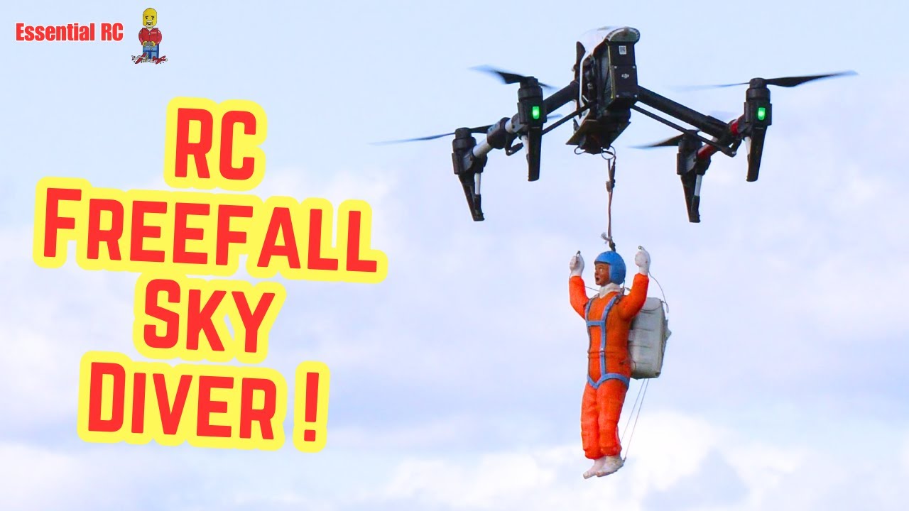 RC FREE FALL PARACHUTE DROP ! Robbe RC Sky Diver in Action