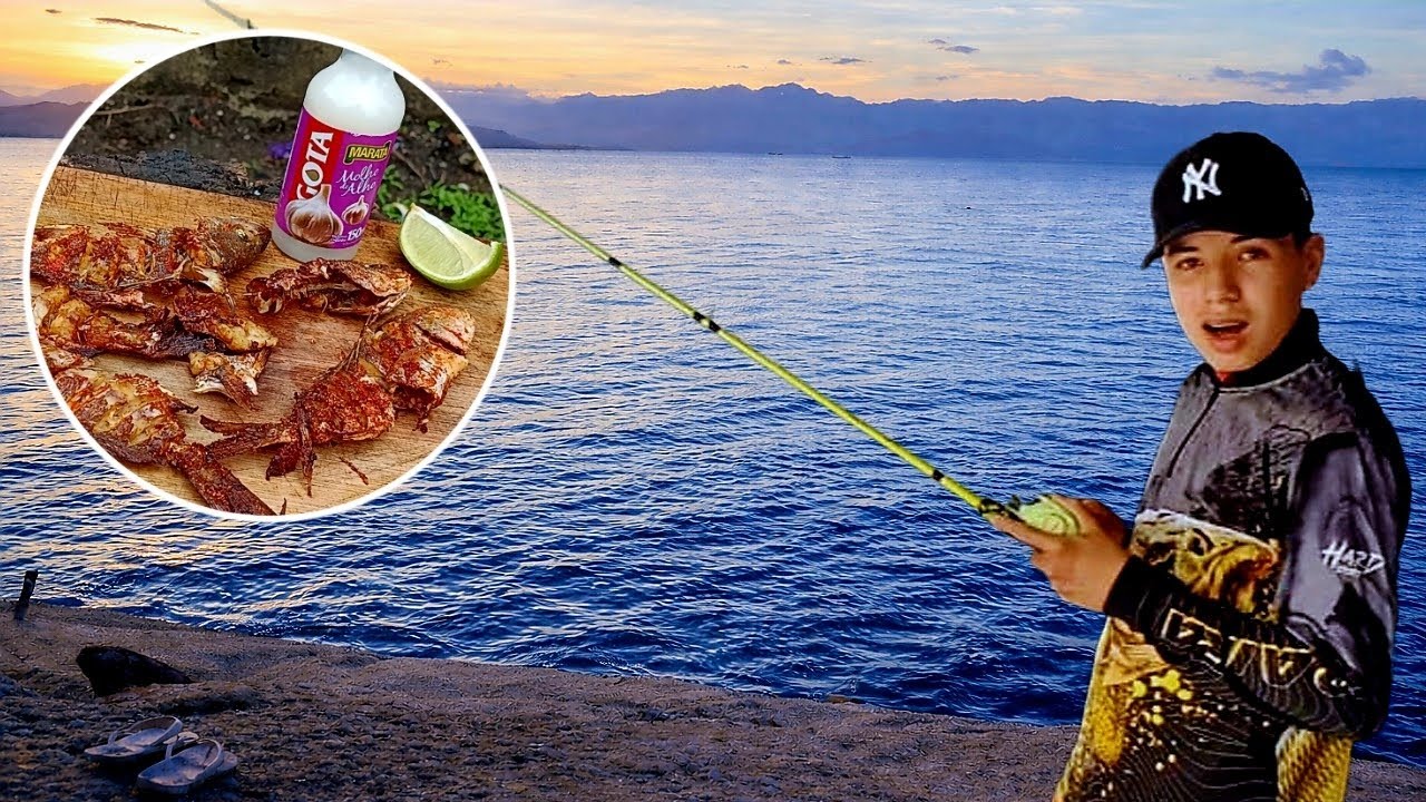 Pescaria na ilha dos meros e peixe frito na natureza!