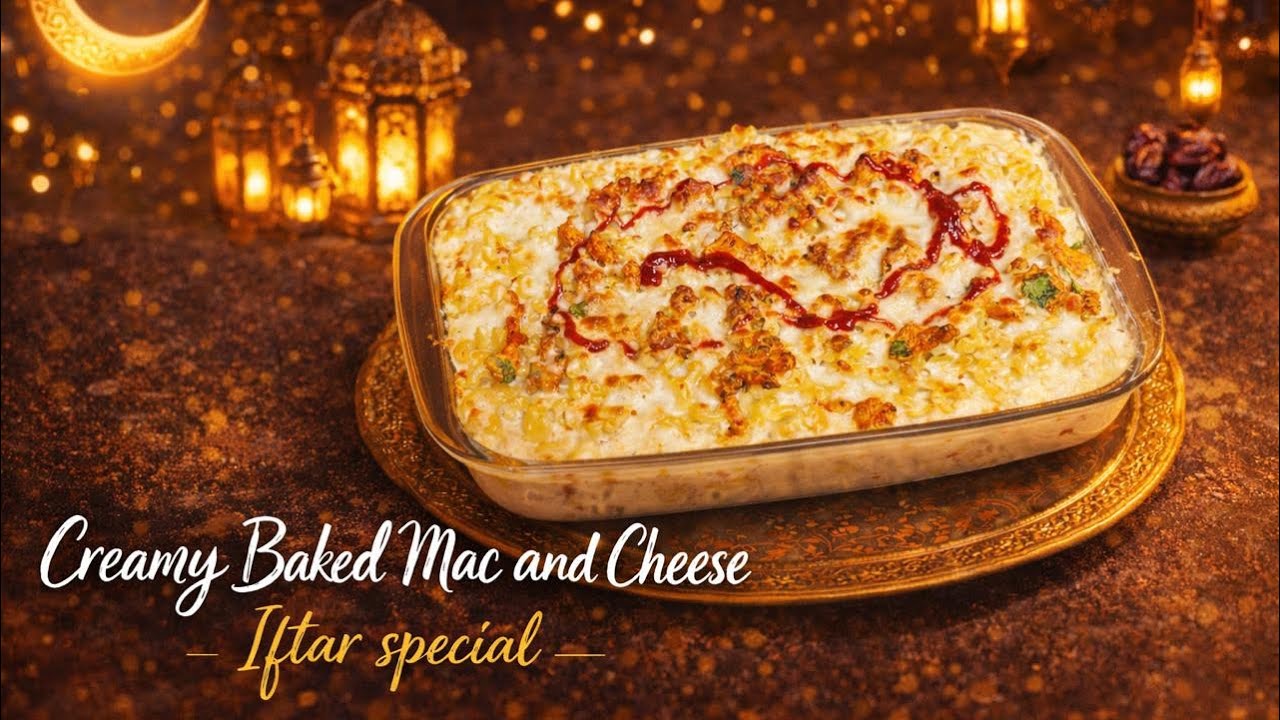 Creamy Baked Mac & Cheese - Iftar Special #fypシ #recipe #food 