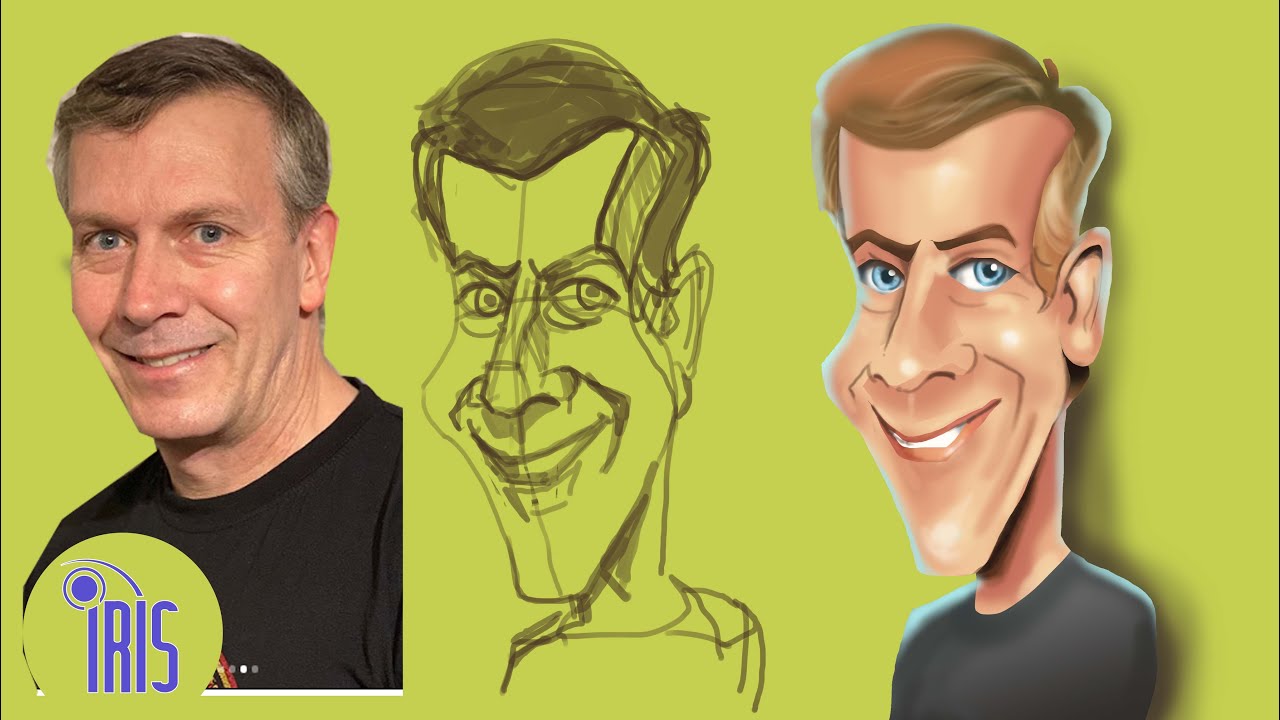 Photoshop caricature drawing tutorial of tom richmond