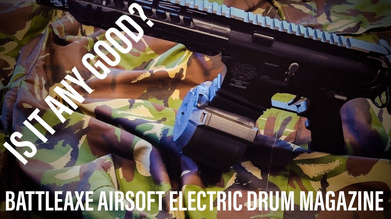 Battle axe electric drum magazine for AR based Airsoft replicas. It's affordable but is it any good.