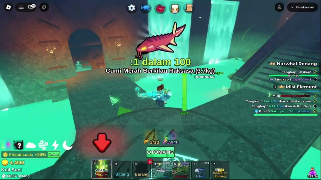 [afk fish it] Rutinitas ke #13  masih di kuil suci #roblox