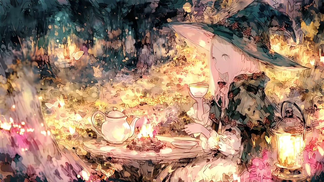 【異世界ファンタジー音楽/ケルト】「森の魔女の夜のお茶会」黄金蝶と招待した覚えのない来訪者たち【睡眠用BGM/作業用BGM/没入】