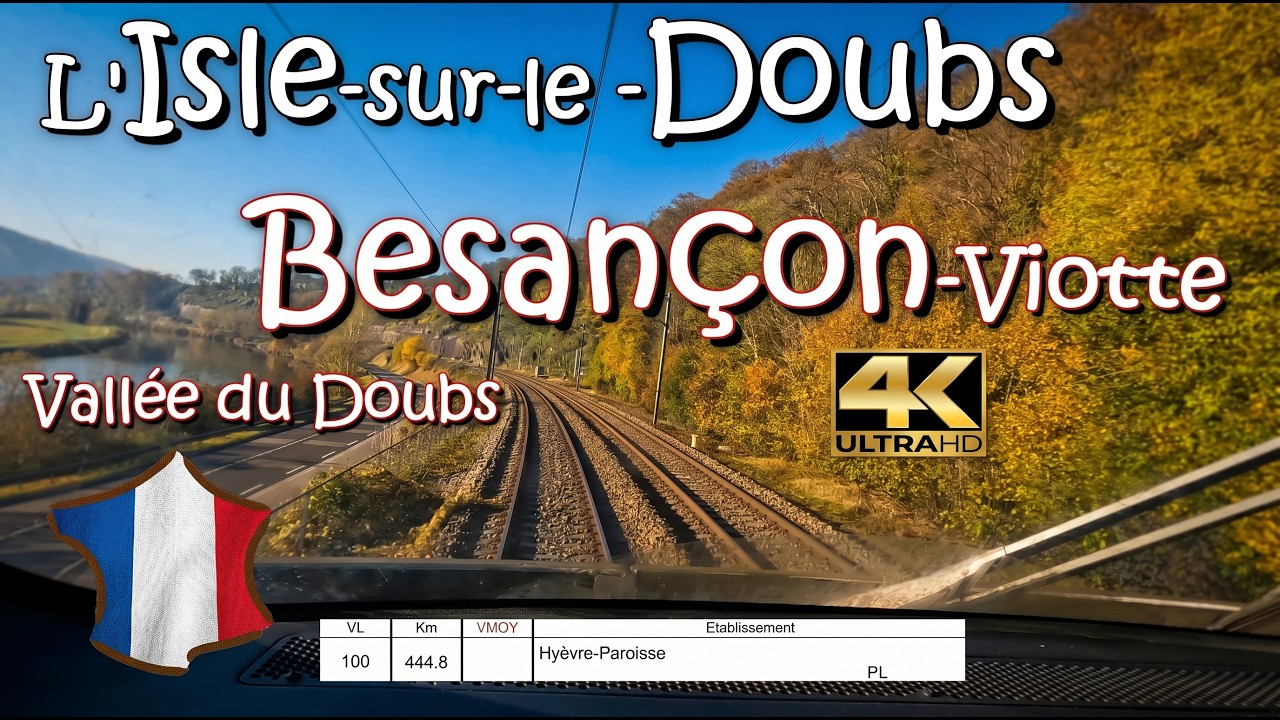 CAB RIDE 4K 🇫🇷 L'Isle-sur-le-Doubs - Besançon-Viotte / TER BOURGOGNE-FRANCHE-COMTÉ SNCF (Belfort) 🛤