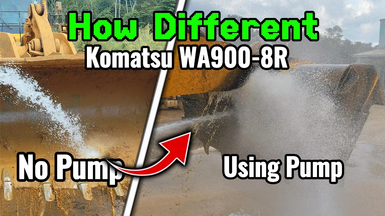 Разница между низким и высоким давлением. Мойка тяжелого погрузчика Komatsu WA900-8R