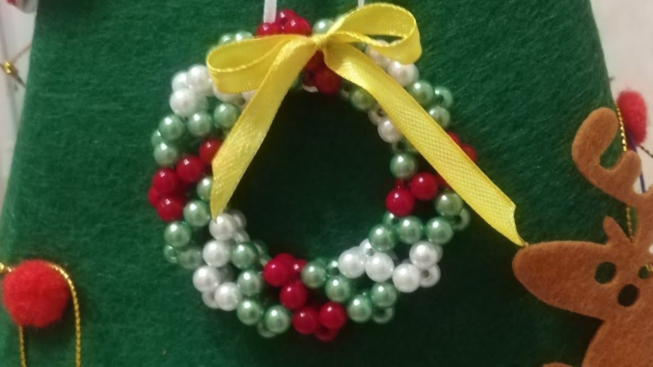 DIY New Year's garland beaded. 
Новогодняя гирлянда из бусин.