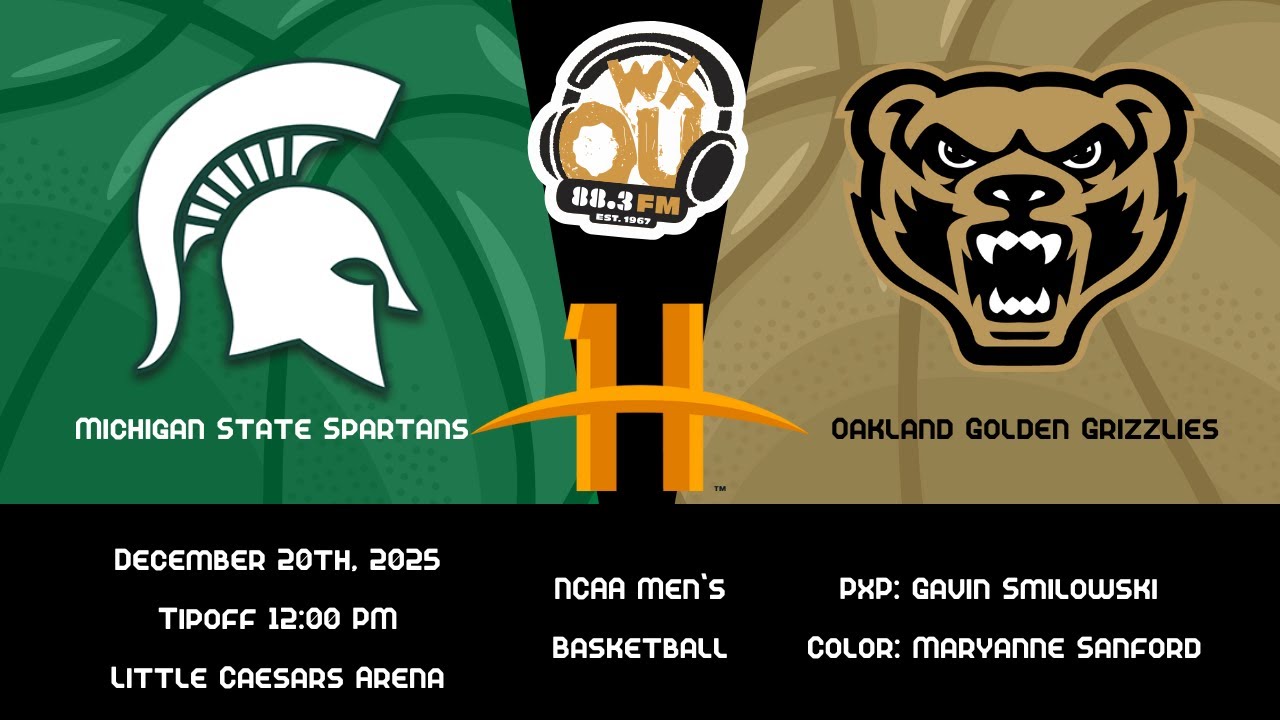 Horizon League Basketball: Oakland MBB vs Michigan State | December 20th, 2025 | WXOU Live Sports