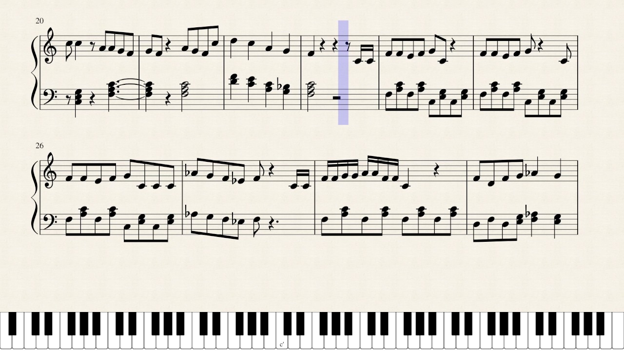 Cooking by the Book Piano Arrangement