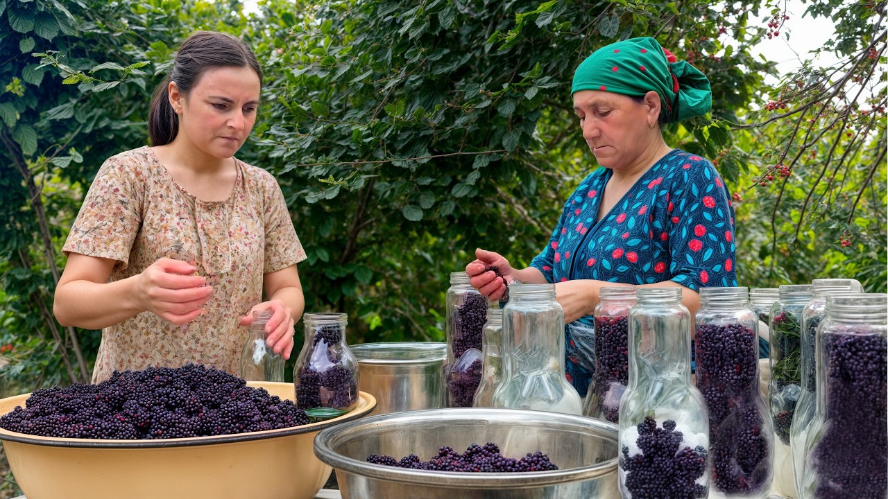 From Fresh Berries to Sweet Compote | Rural Family Cooking