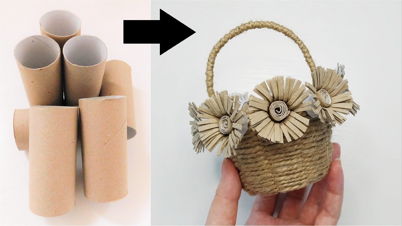 Amazing Paper Cup Craft Idea / Easy Basket Tutorial / Simple Paper Flowers DIY