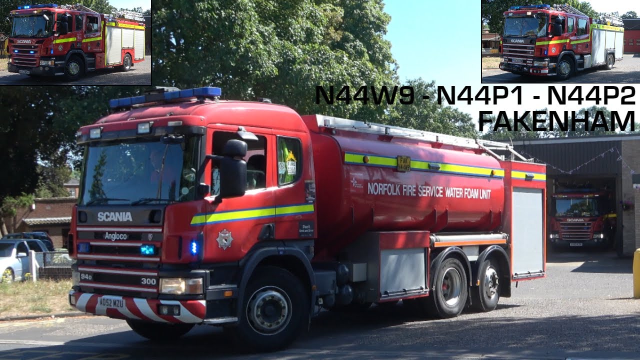 *RARE* Norfolk Fire and Rescue Fakenham Full House Turnout - Water Carrier and 2x Pumps