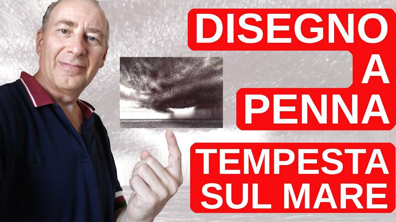 Tempesta sul mare disegno a penna