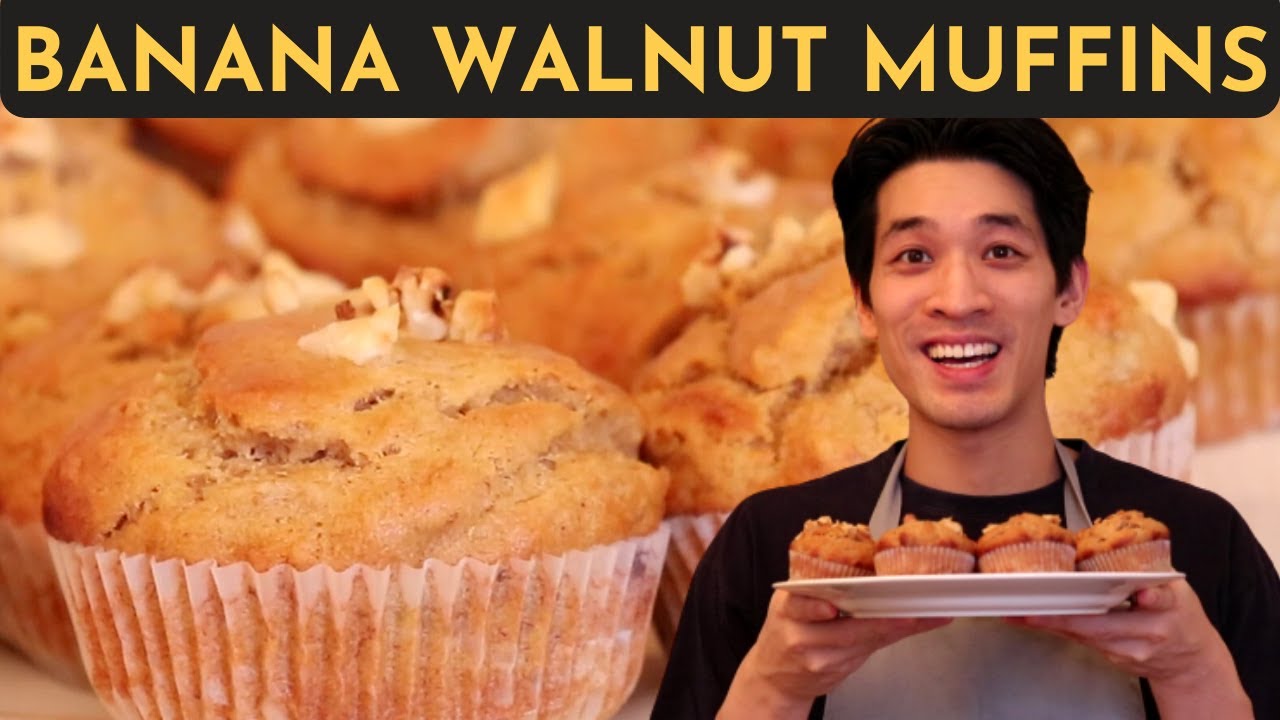 The HEALTHIEST Banana Walnut Muffins Recipe Ever (with PEANUT BUTTER) - MOIST & FLUFFY | Danlicious
