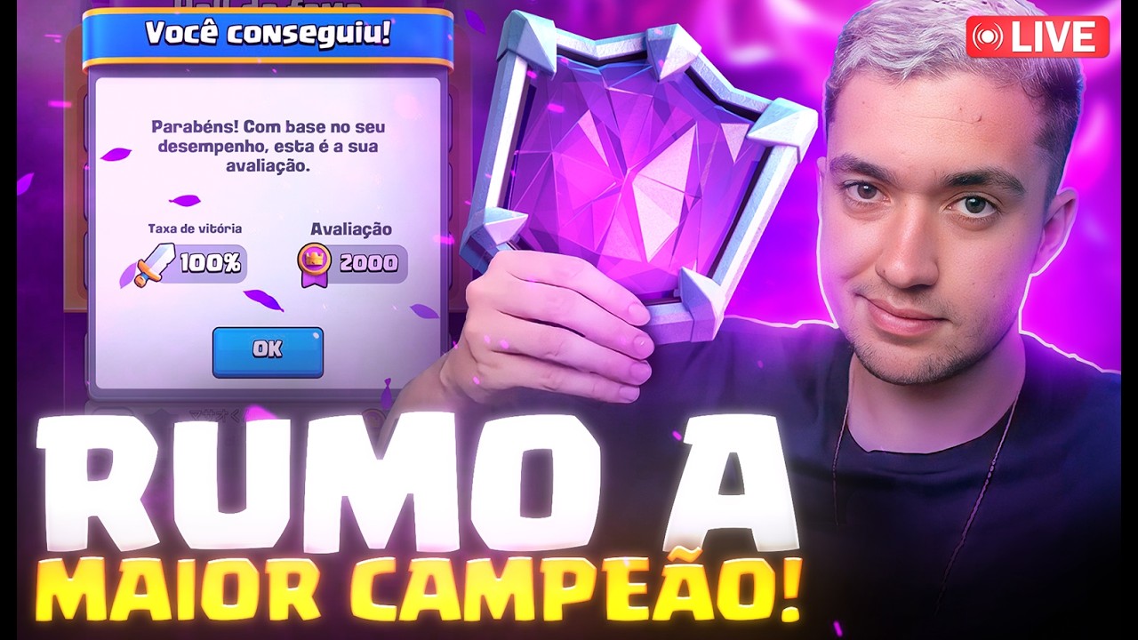 DIA DE PUSHAR A F2P PARA A MAIOR CAMPEÃO! - clash royale ao vivo