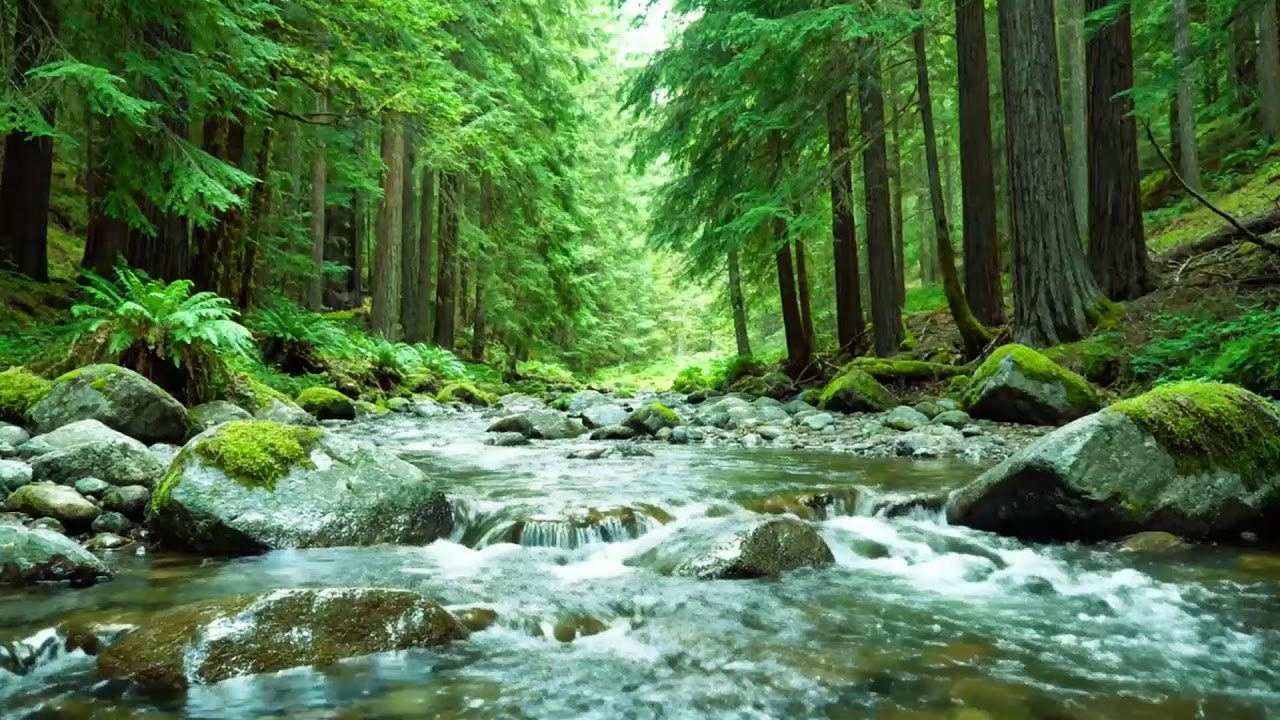 Tranquil Forest River Sounds | Relaxing Flowing Water Nature White Noise for Sleep