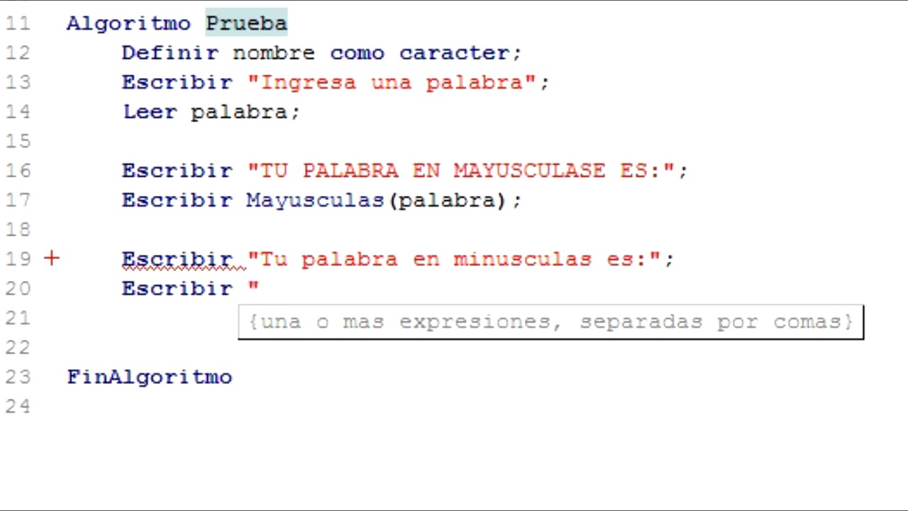 Cadenas de Caracteres 1 Pseudocodigo