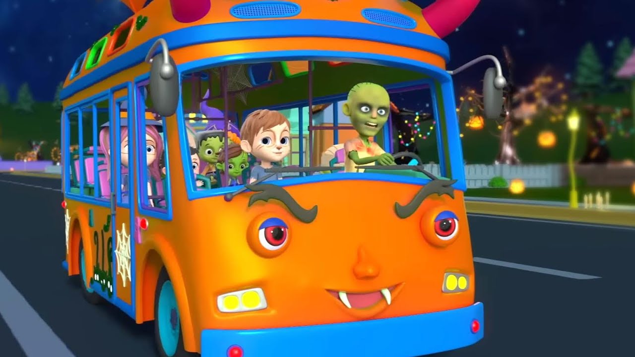 Halloween Wheels On The Bus, Spooky Ride & Kids Nursery Rhyme