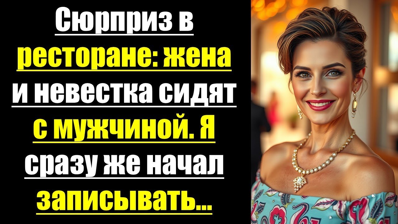 Сюрприз в ресторане: жена и невестка сидят с мужчиной. Я сразу же начал записывать…#гореижадность