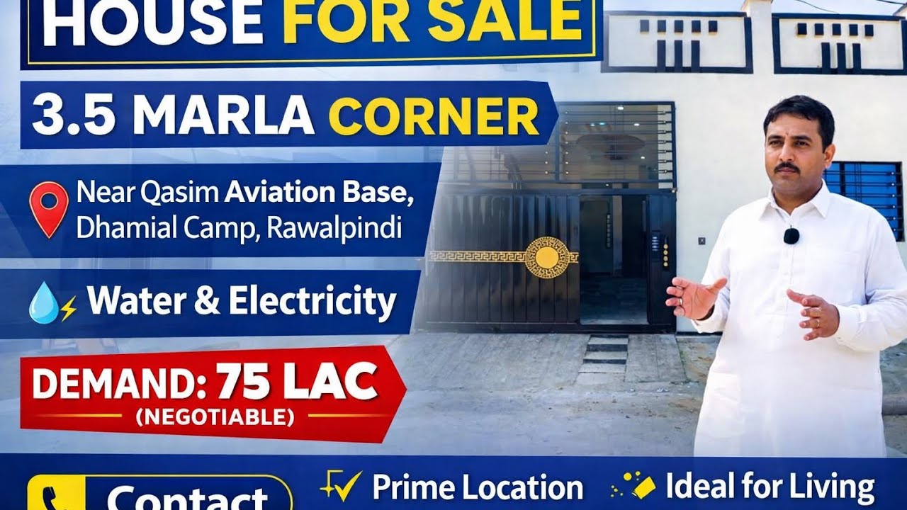 3.5 Marla Single Storey Corner House for Sale prime Location 