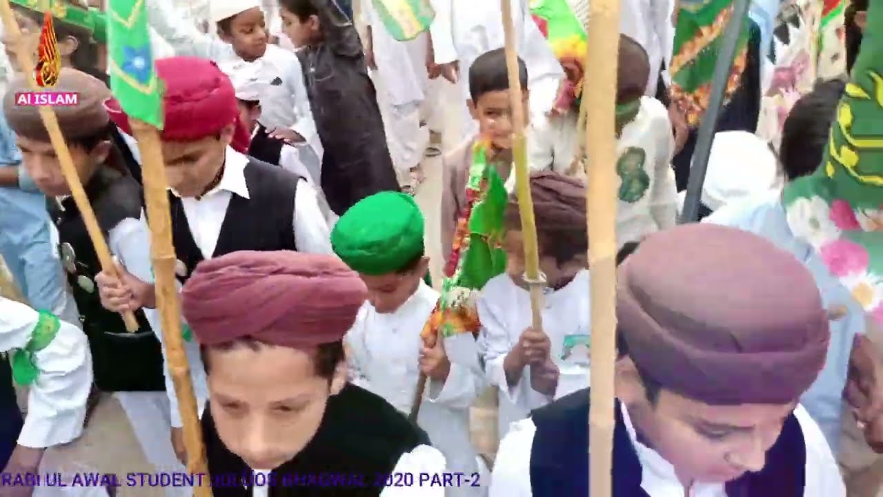Rabi Ul Awal 1443/2020 Student Juloos in Bhagwal Chakwal By Tanzeem e Ahl e sunat Bhagwal