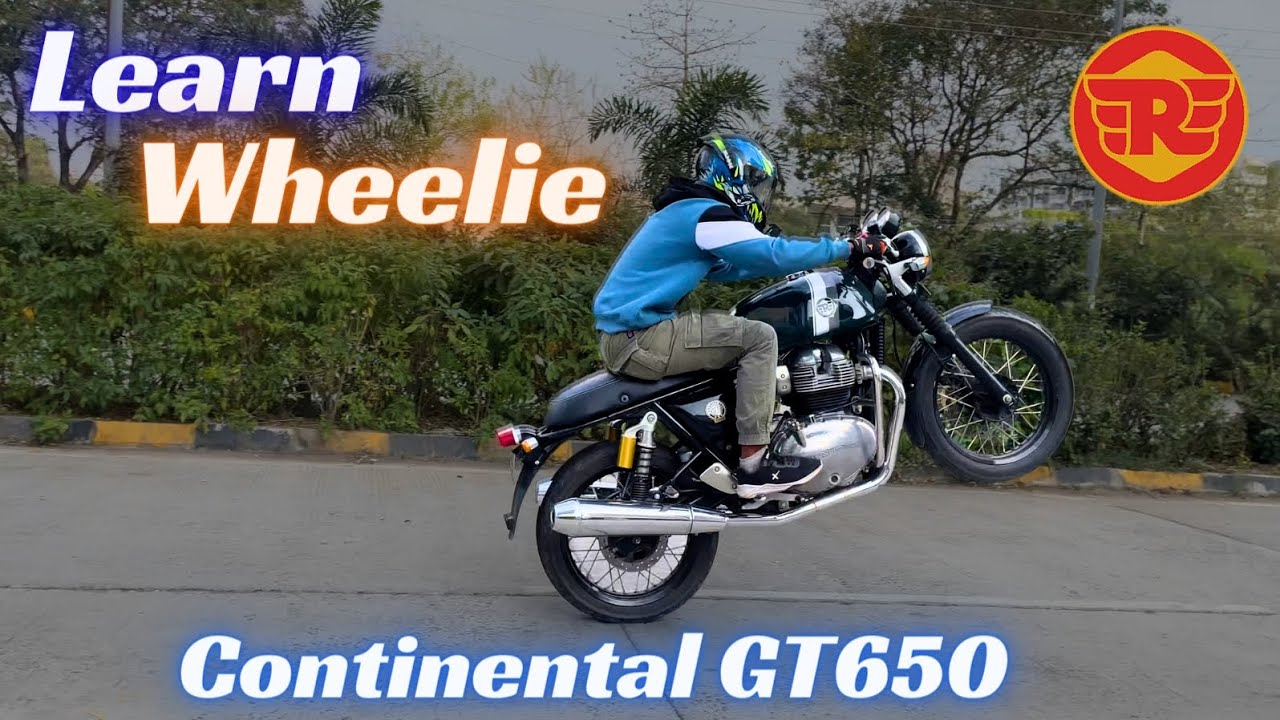 Learn wheelie on continental gt650| how to do wheelie on royal Enfield continental GT650| easy trick
