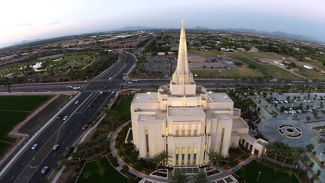 Gilbert LDS Temple Drone View