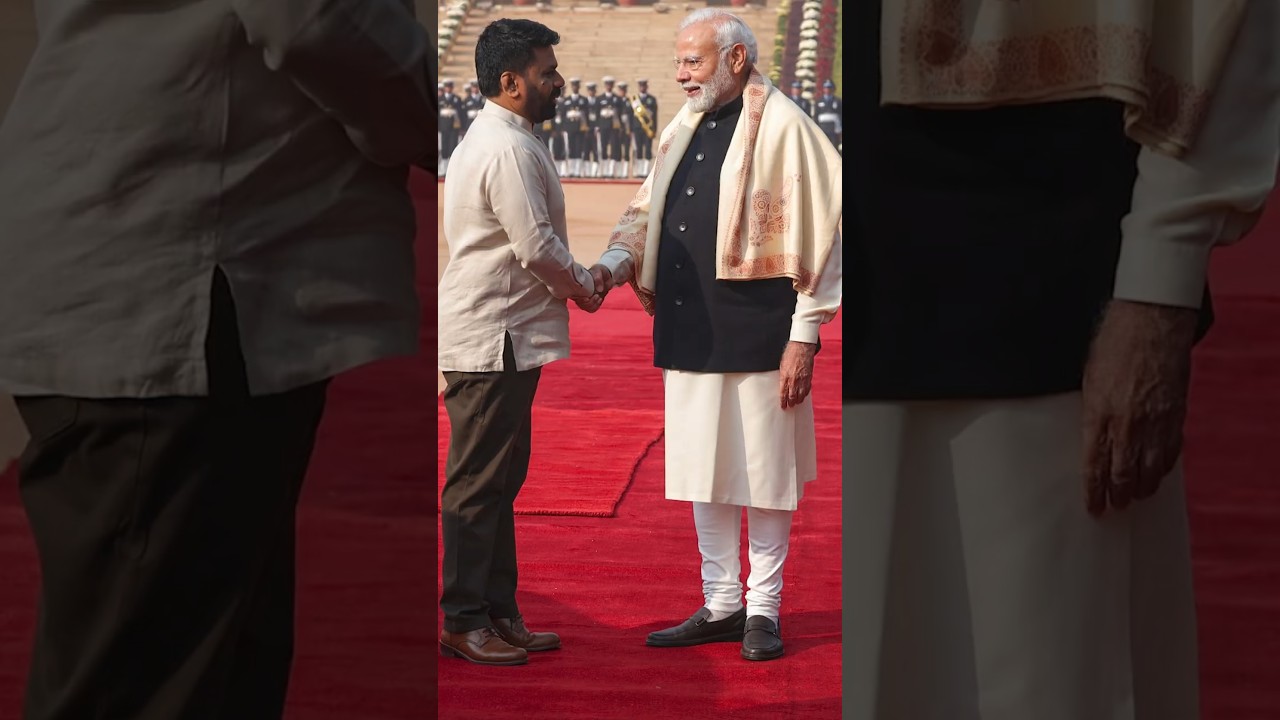 PM Modi attends ceremonial welcome for Sri Lankan President at Rashtrapati Bhavan | #shorts