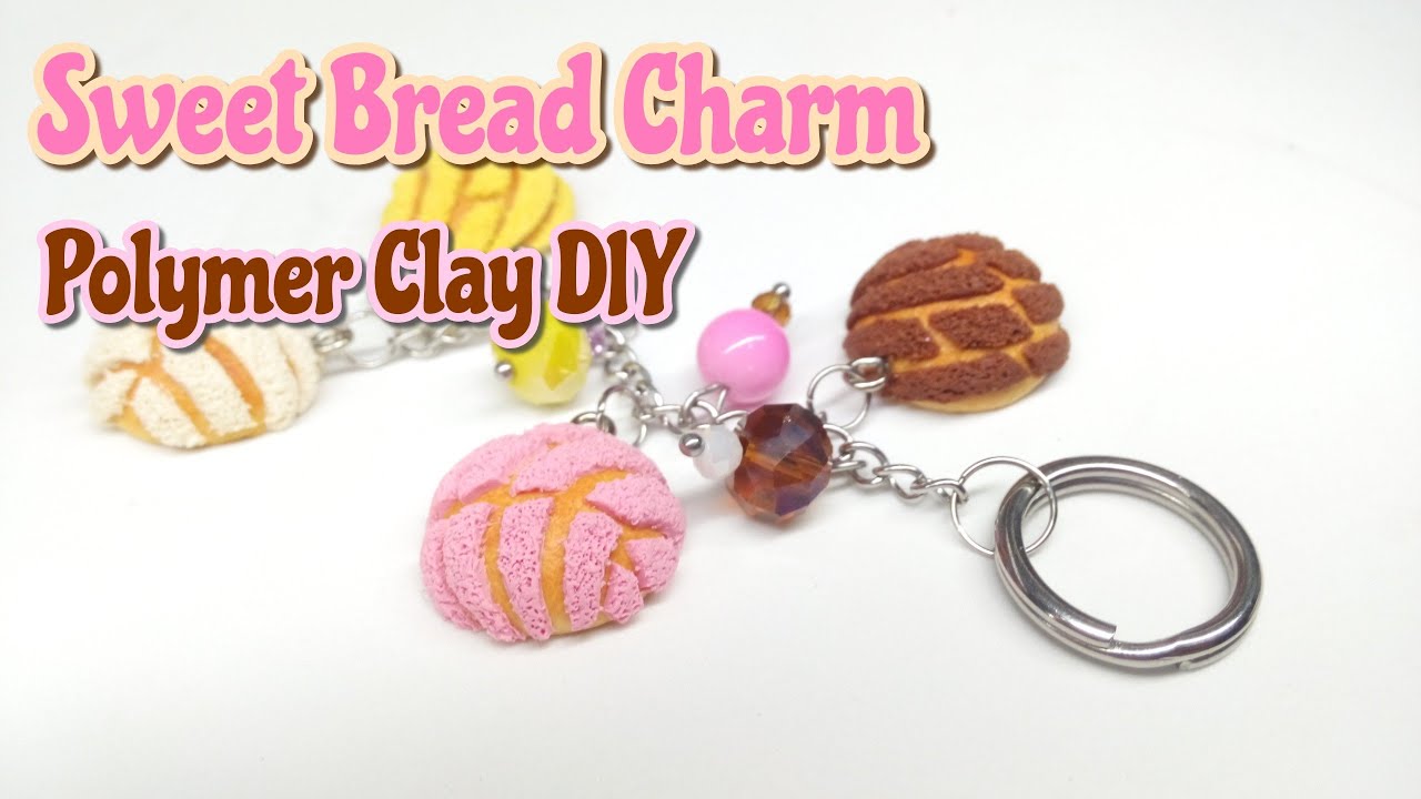 Sweet Bread Charm : Polymer Clay Bread : Concha Charm : Polymer Clay Melon Bun by Andisa Charms