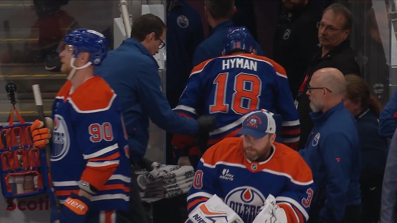 Zach Hyman Leaves Game After Making Contact With Mason Marchment