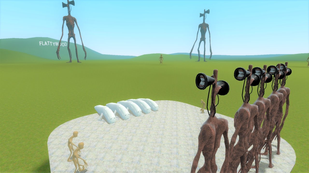 SIREN HEAD VS HUSH VS BRIDGE WORM!! TREVOR HENDERSON CREATURES - Garry's Mod Sandbox