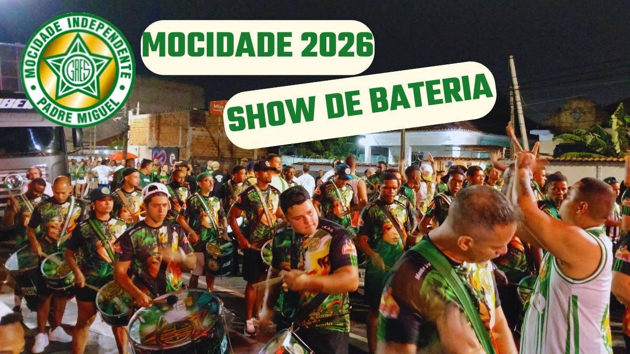🟢 É DE ARREPIAR!! | MOCIDADE 2026: BATERIA COMPLETO NO PRIMEIRO ENSAIO DE RUA PARA O CARNAVAL 2026.