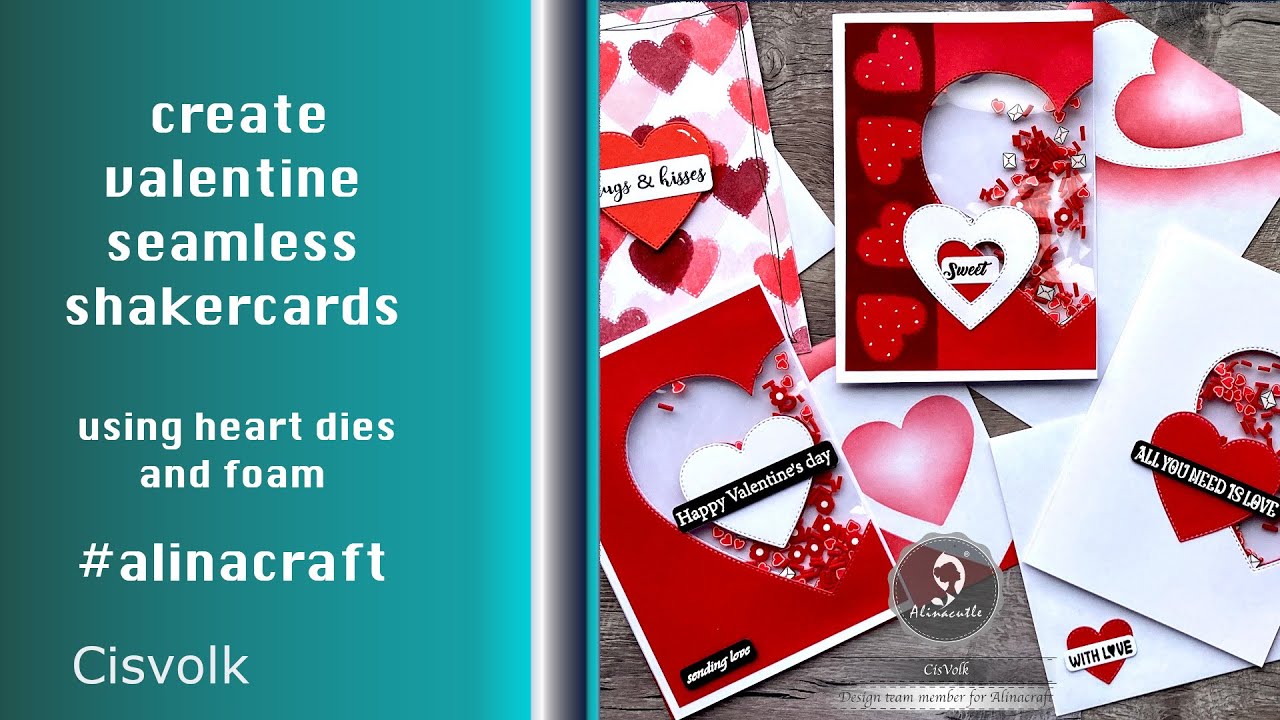 Use Nesting hearts dies for making Valentine cards | @Alinacraft