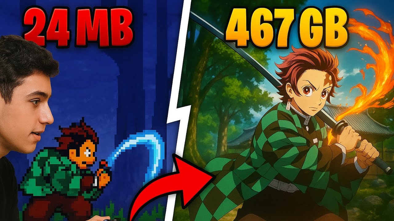 Playing demon slayer game from 24 mb to 467 GB in mobile 