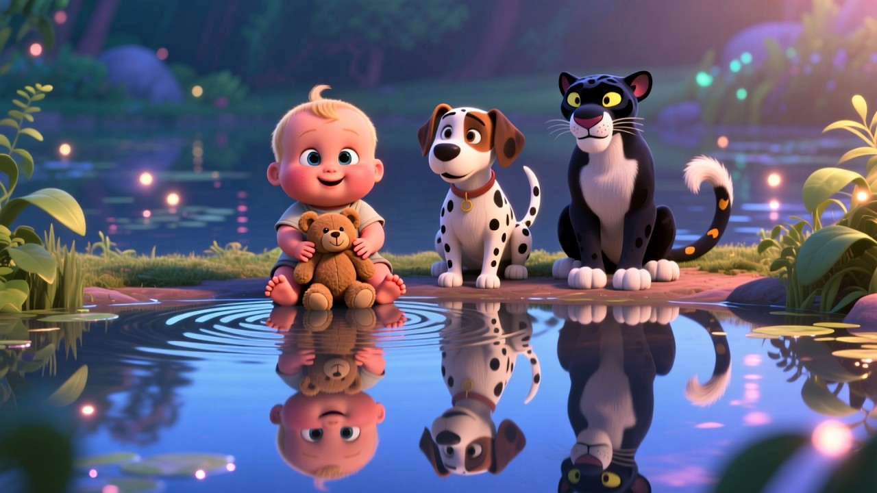 Panther and Dog Friends with Baby 🐆🐶👶 | Fun Kids Song for Toddlers | Playful Animal & Learning Rhyme