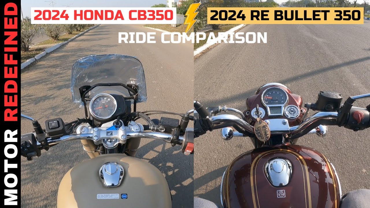 Finally 2024 Honda CB350 Vs Royal Enfield Bullet 350 Ride Comparison | All Doubts Clear.