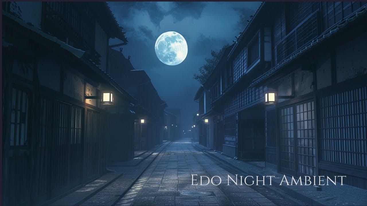 Edo Night Ambient for Focus & Deep Work | Calm Japanese Atmosphere (3 Hours)