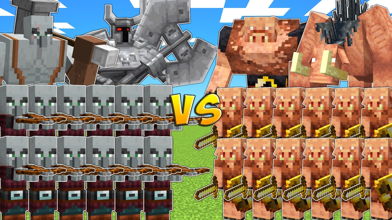 PILLAGER vs PIGLIN ARMY