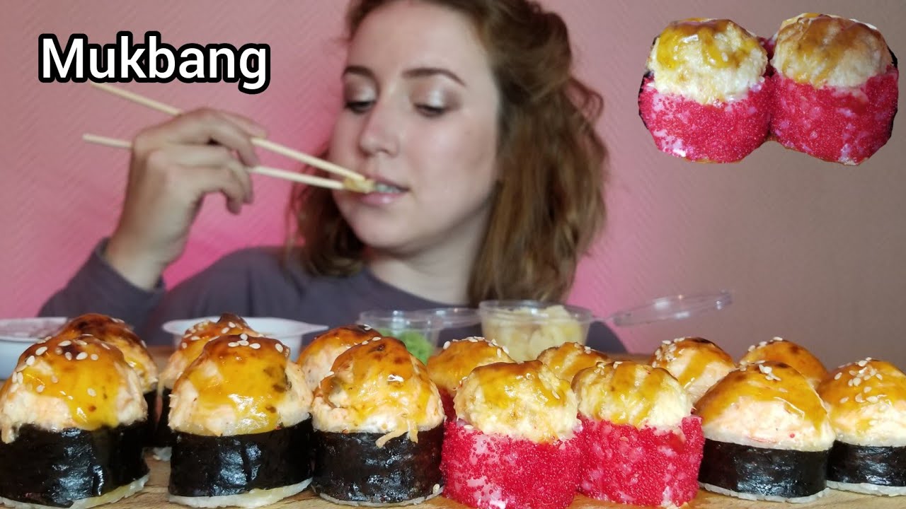 ОСТРЫЕ ЗАПЕЧЕННЫЕ СУШИ РОЛЛЫ МУКБАНГ АСМР | SPICY BAKED SUSHI ROLLS MUKBANG ASMR  먹방 eatingshow