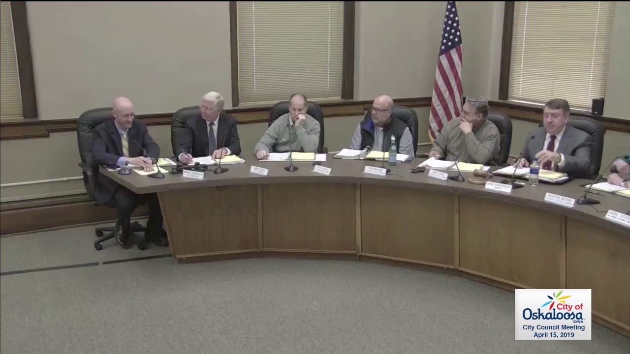 Oskaloosa City Council Meeting for April 15, 2019