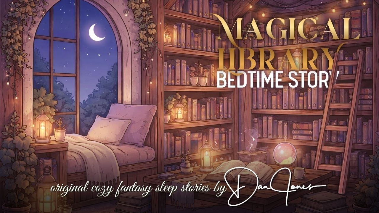 MAGICAL LIBRARY IN ANCIENT WOODLAND With Nature, River & Rain SFX | Bedtime Stories for Grown Ups