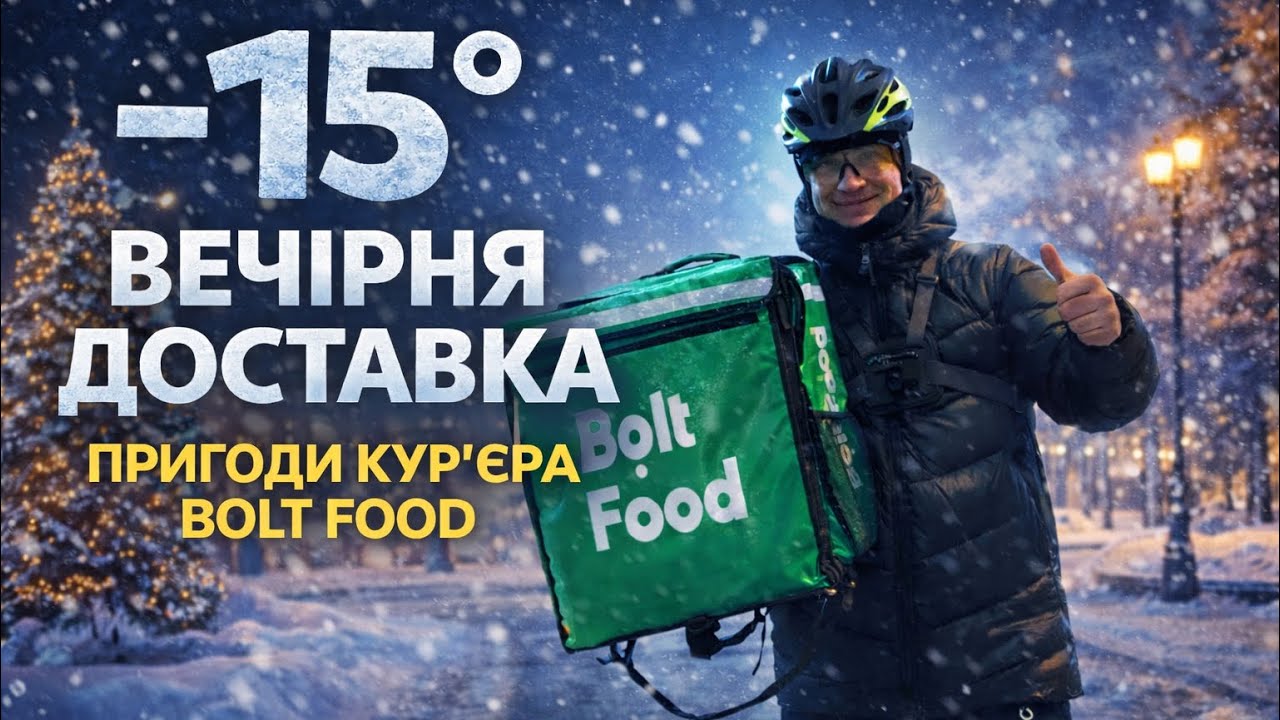 Мороз –15°, вечірній Дніпро і доставка, коли здається, що холод сильніший за тебе ❄️