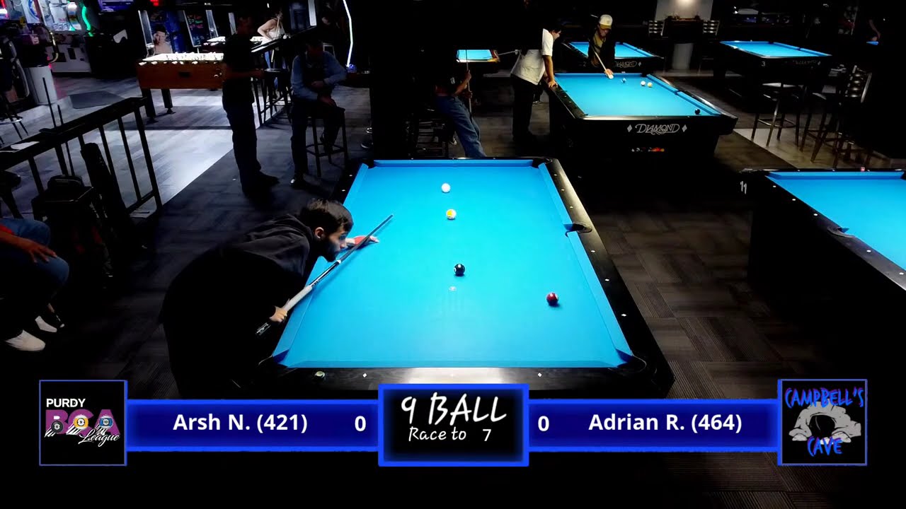 Challenge match Arsh N. vs Adrian R. | 9 Ball race to 7