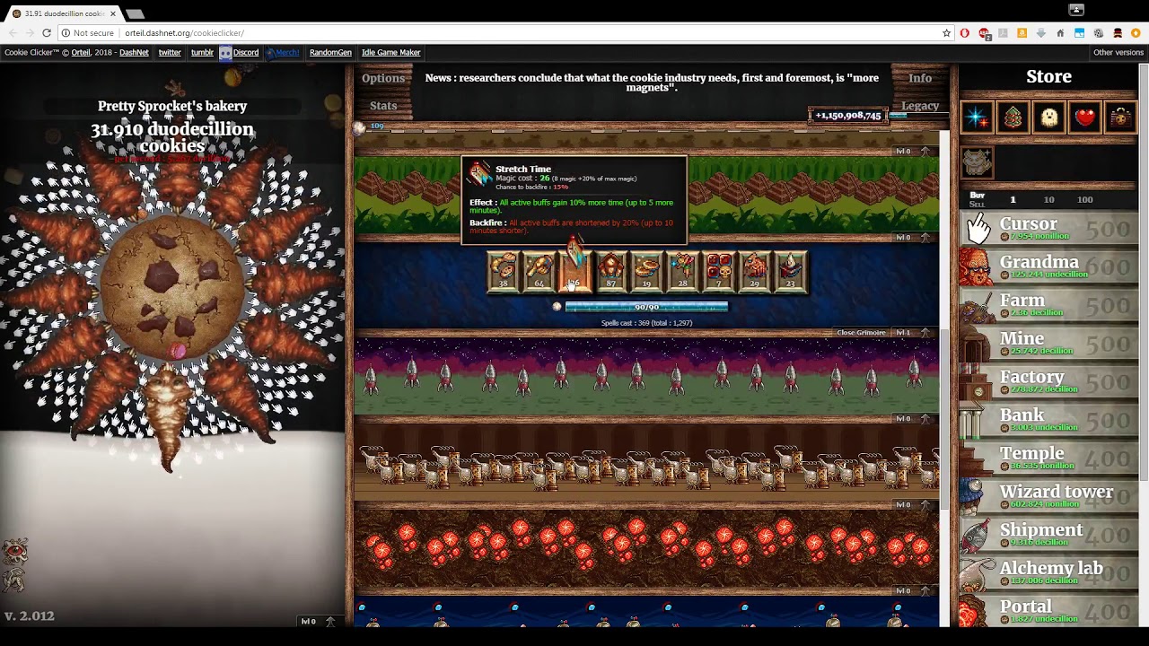Cookie Clicker - Golden / Shiny Wrinkler (Rare Spawn) Long Run Huge Cookie Haul